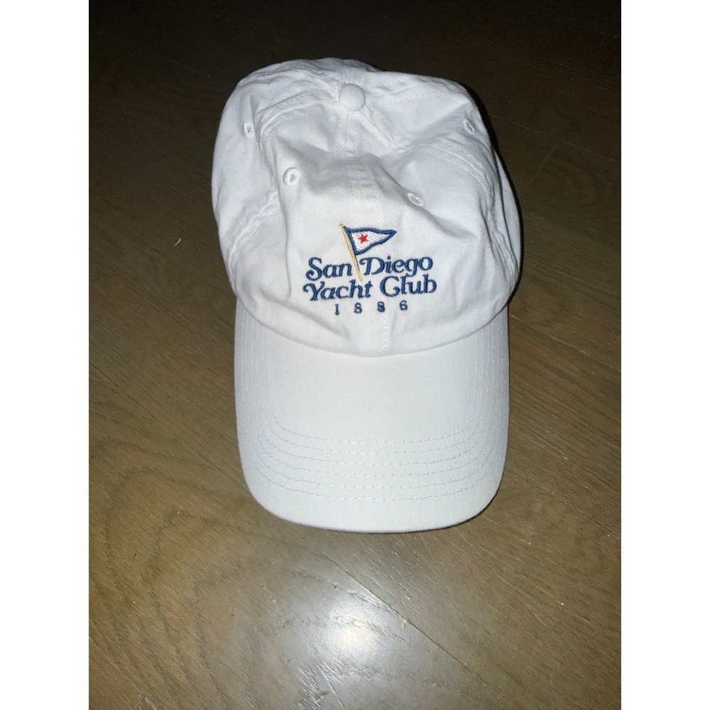 San Diego Yacht Club 1886 White Cotton Baseball Cap Hat Big Accessories SDYC